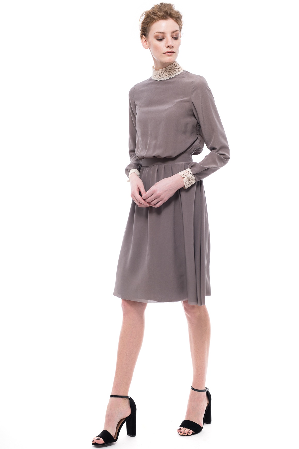 silk dress cream