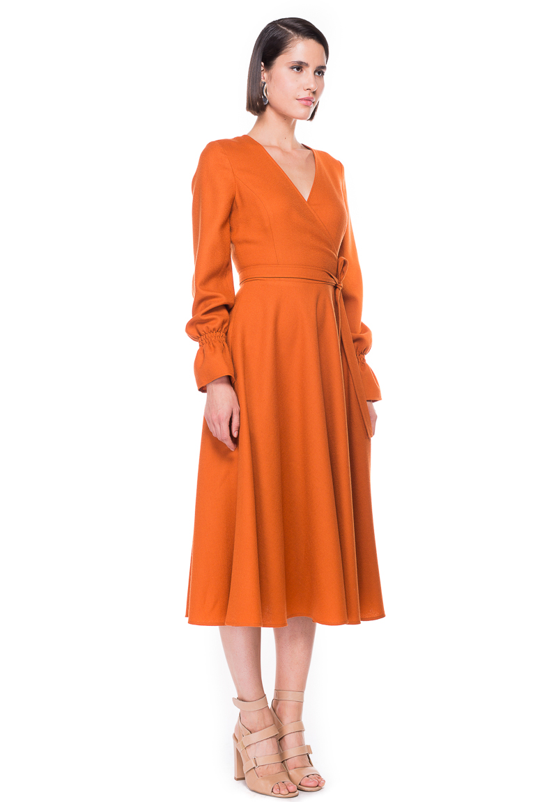 Wrap Effect Midi Dress - chemistry-studio