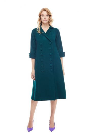 Anastasia Double Breasted Wool Dress Front