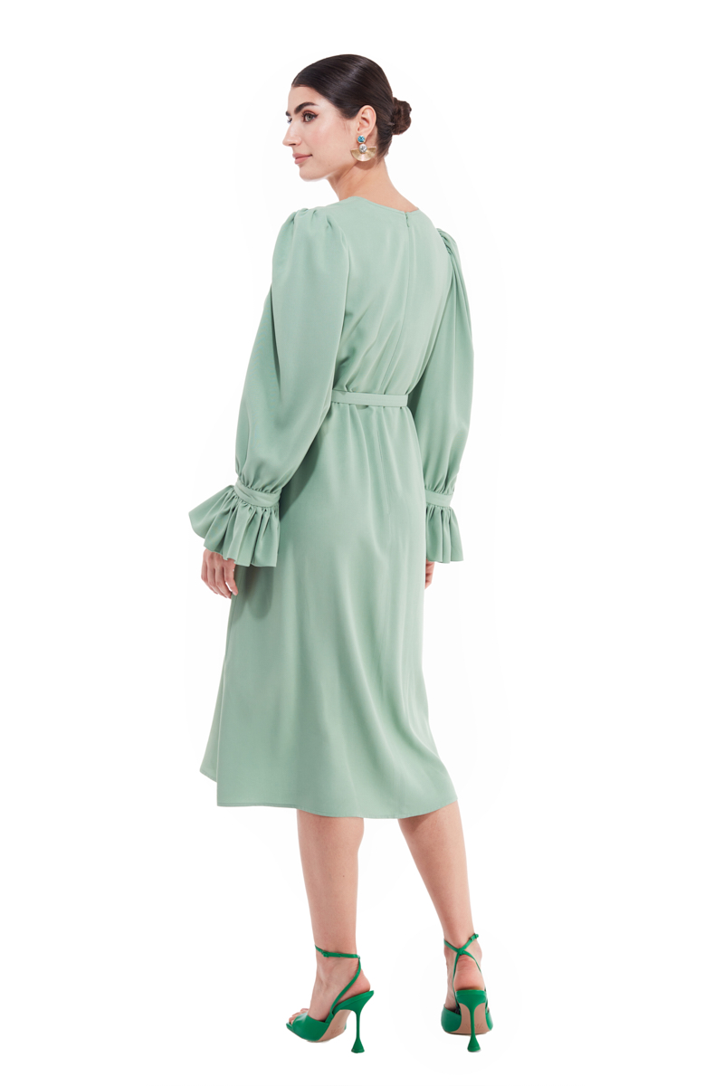 Angelica Puff Sleeve Viscose Dress