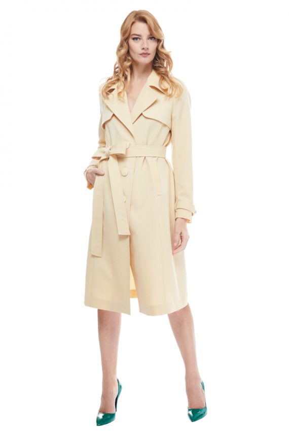 Athena Wool Trench Coat Front