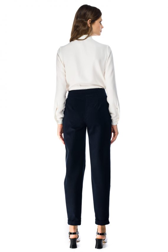 Cropped Cotton Tapered Pants - back
