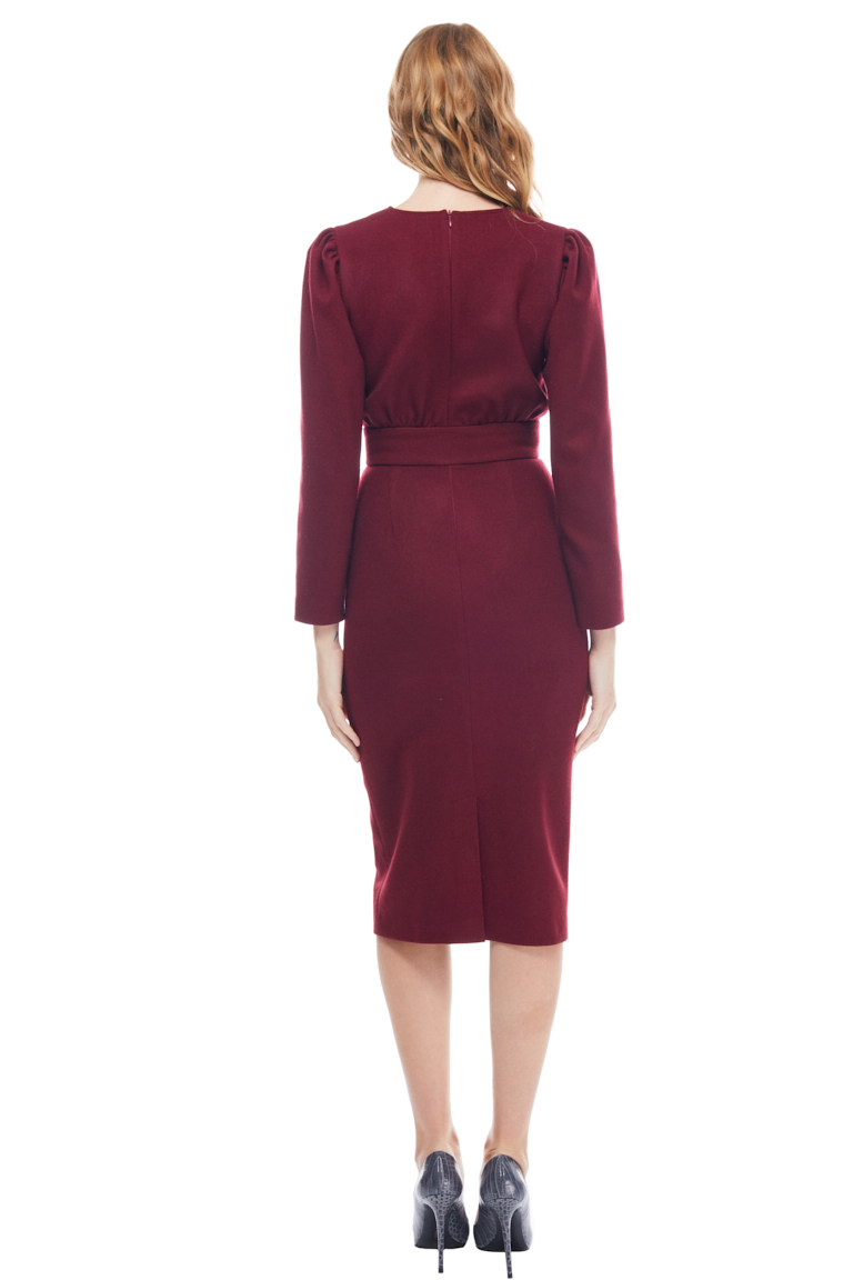 Cynthia Wool Midi Dress Back