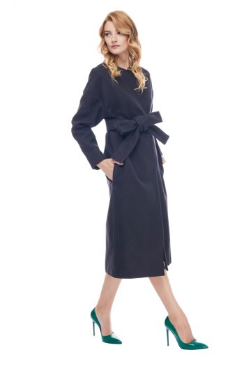 Kira Belted Linen Coat Front