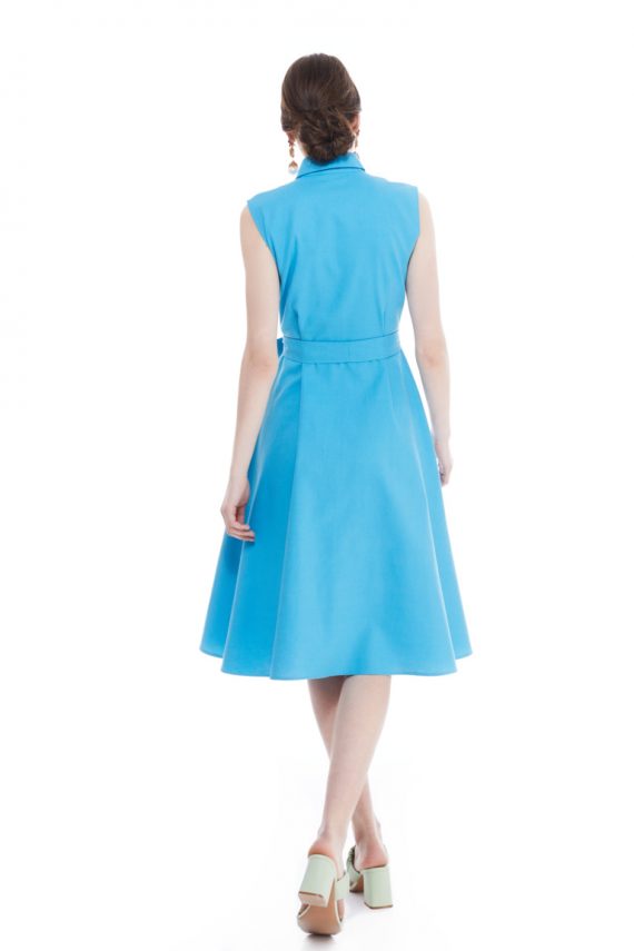 Lauren Sleeveless Cotton Midi Dress