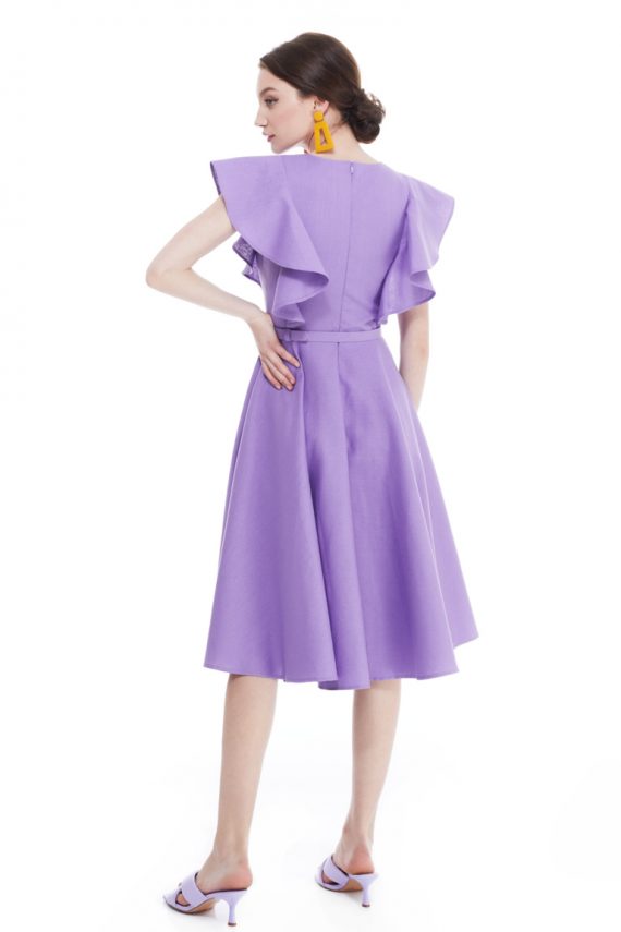 Loretta Ruffled Cotton Midi Dress