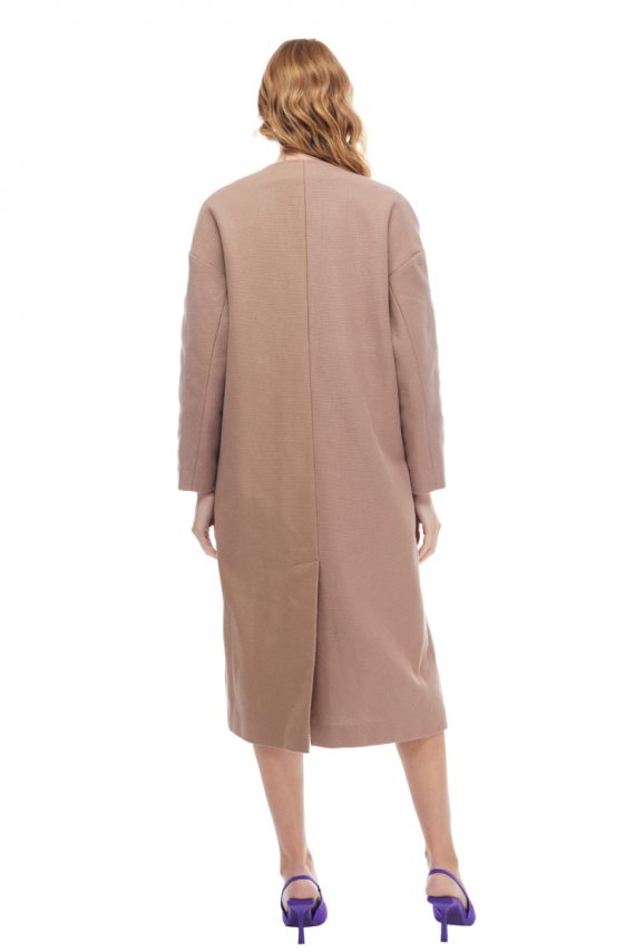 Martha Belted Linen Coat Back