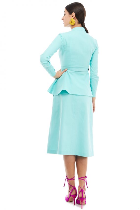 Peplum Blazer Cotton A-Line Skirt