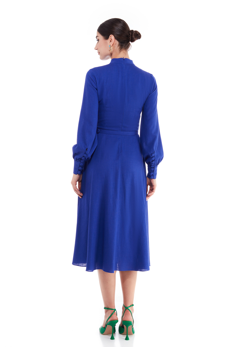 Periwinkle Puff Sleeve Midi Dress - chemistry-studio