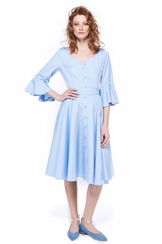 Belted Viscose Silk Blend Dress