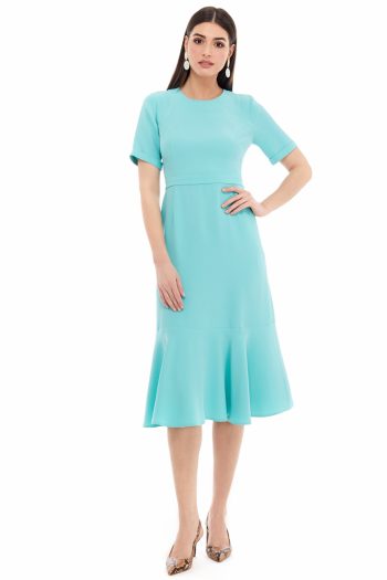 Ruffled Viscose Midi Dress