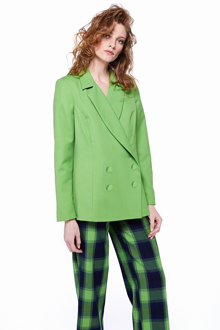 Sacou supradimensionat cu doua randuri de nasturi