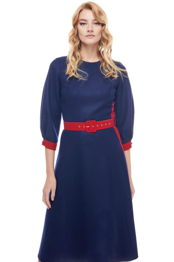 Sarah Colorblocked Wool Dress American