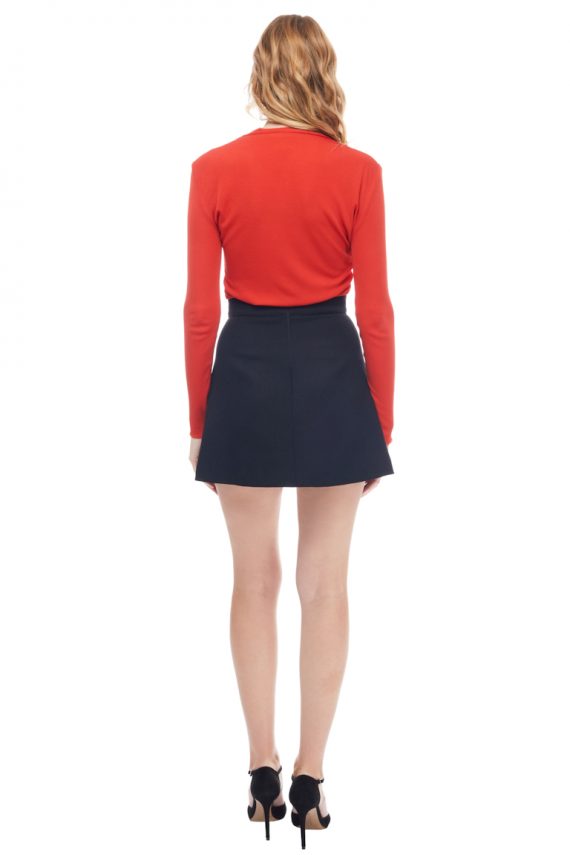 Valentina Inverted Pleat Mini Skirt Back