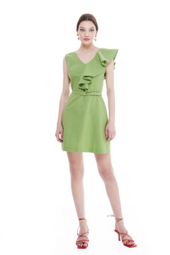 Veronica Ruffled Cotton Mini Dress