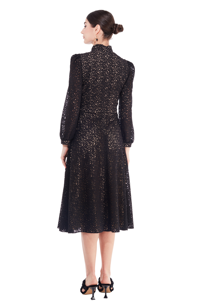 Victoriana Black Cotton Lace Dress