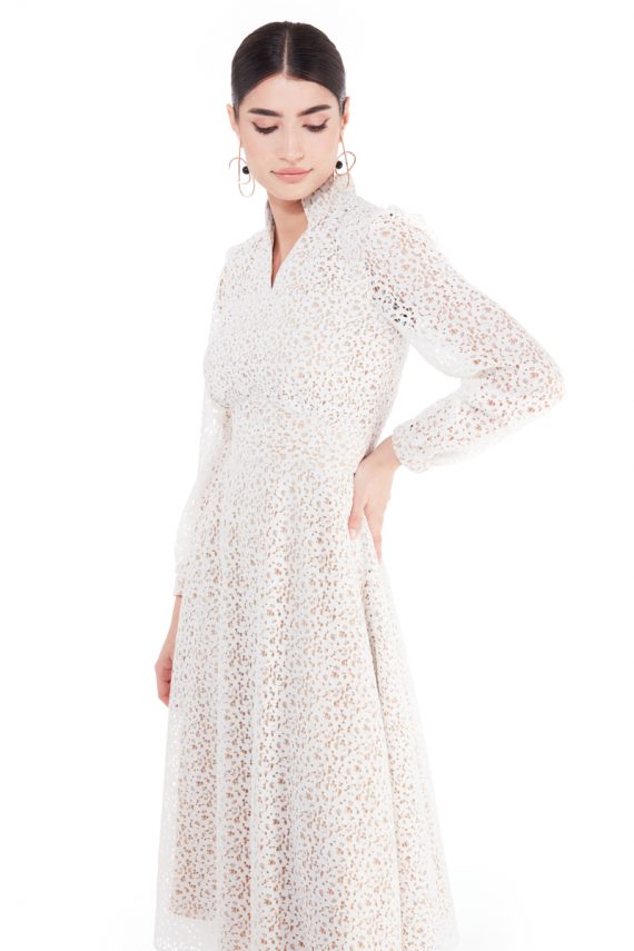 Victoriana Ecru Cotton Lace Dress