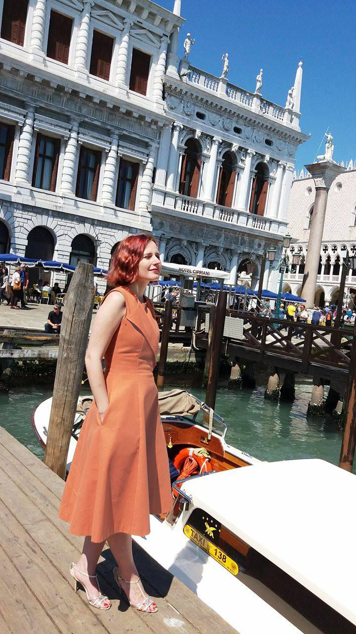 When in Venice Cotton Lapel Dress