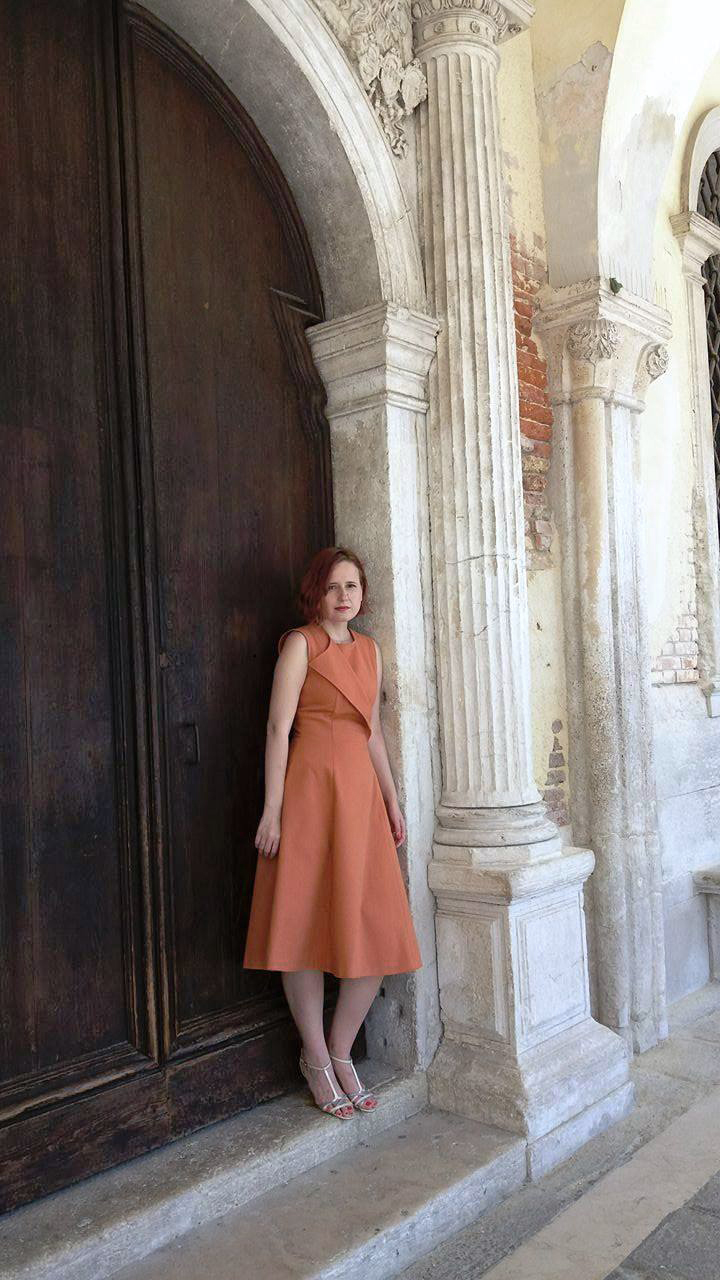 When in Venice Cotton Lapel Dress