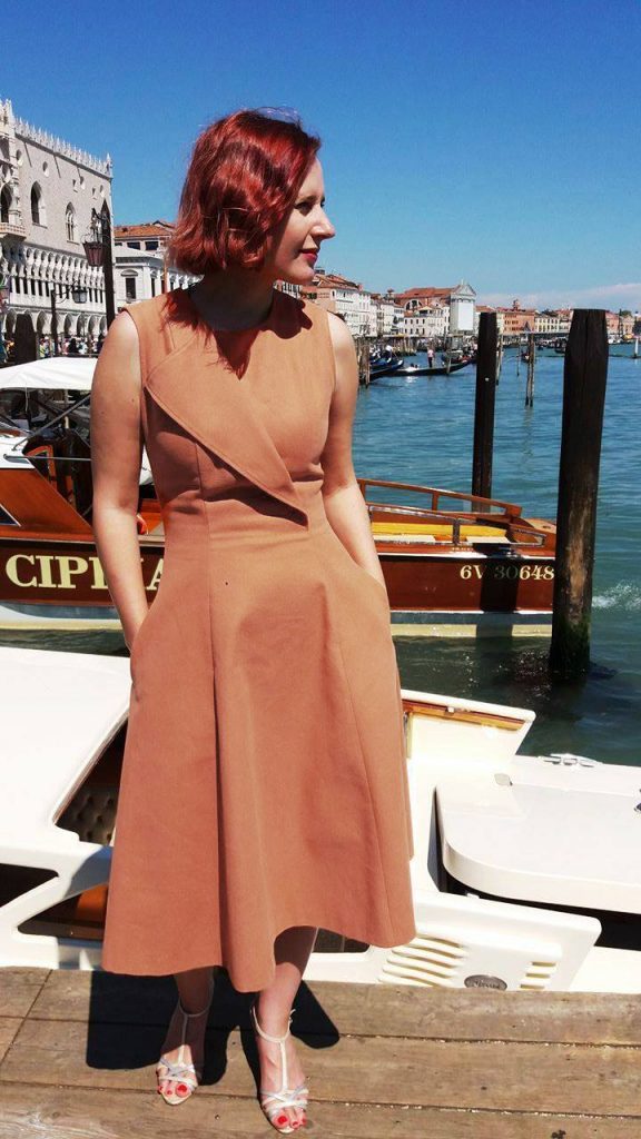When in Venice Cotton Lapel Dress